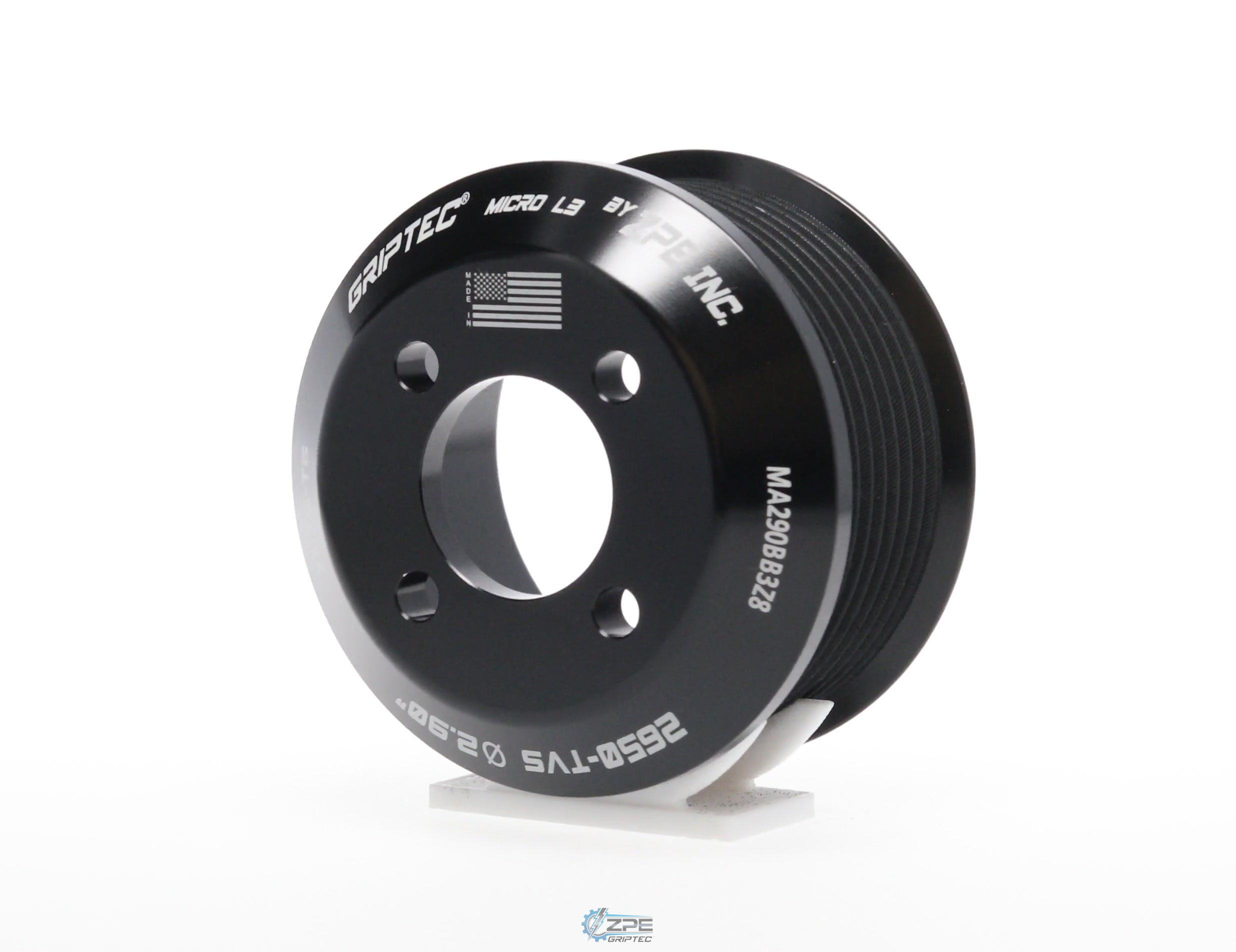 2.90" 8 Rib ZPE GripTec® 2pc Magnuson LSA/LT4 2650 TVS L3 Black Pulley Only